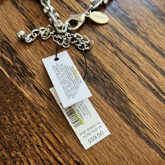 Chicos Silvertone Sparkle Y-Necklace - Picture 5 of 8